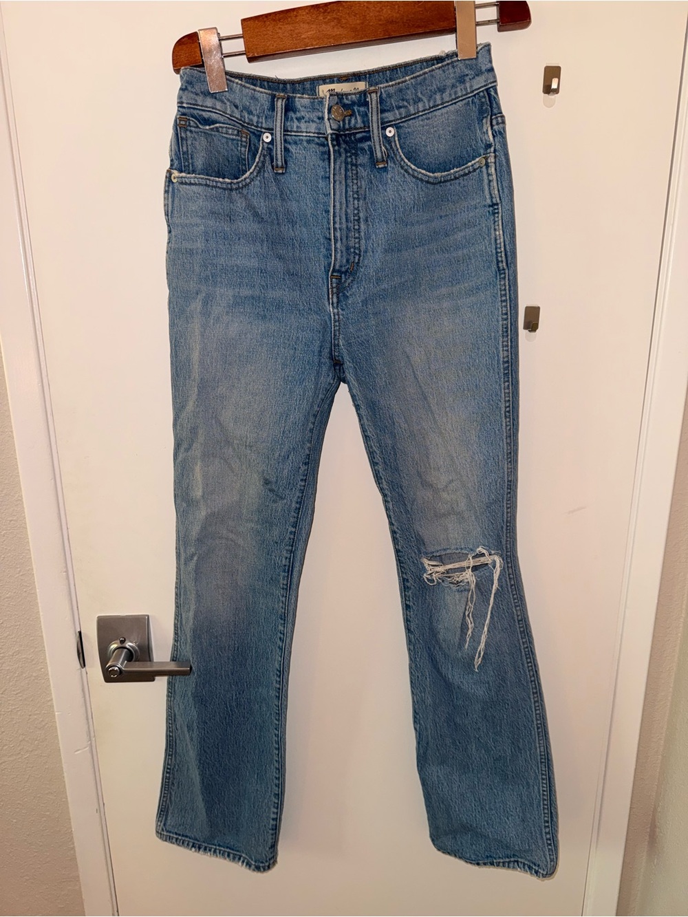 Madewell Distressed High Rise Boot Cut Jeans (26)